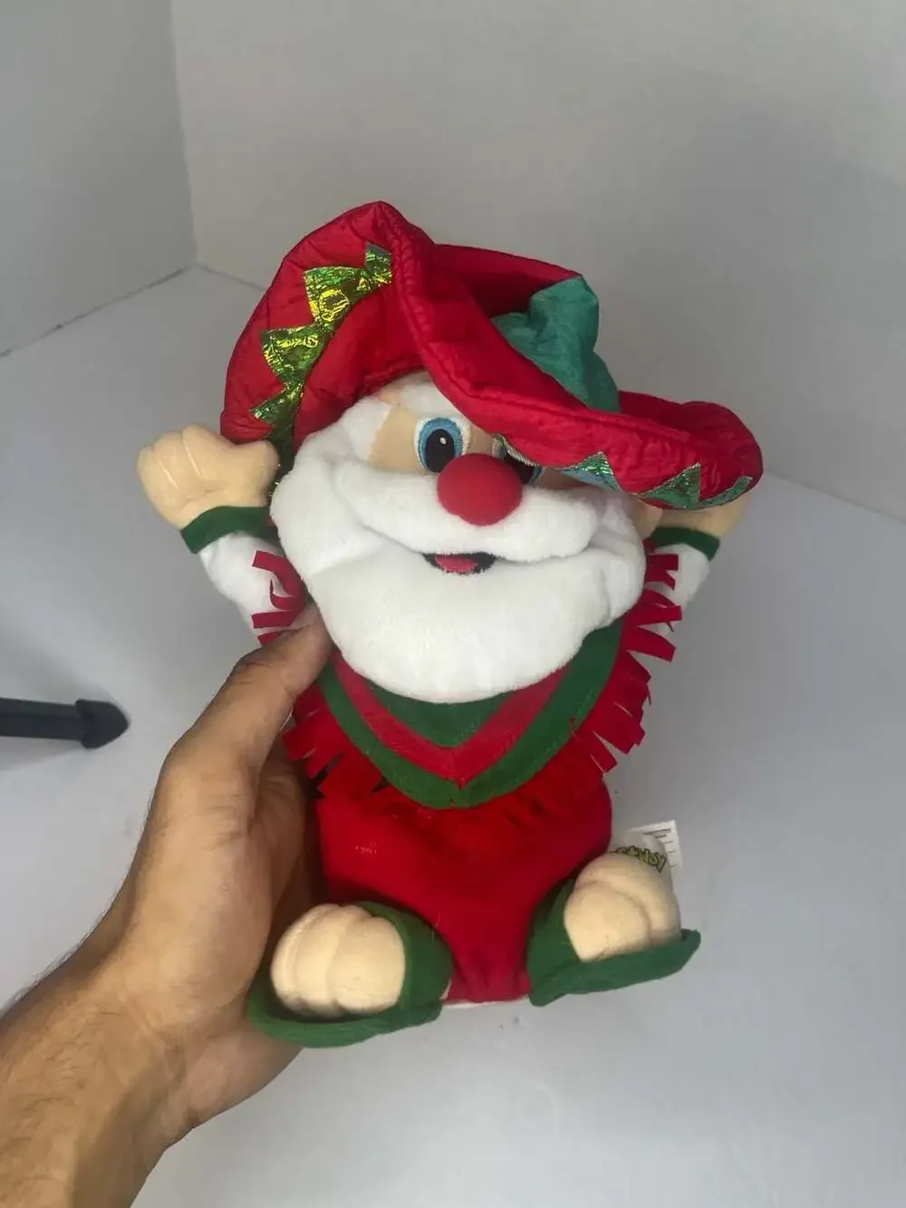 Bestway Toys Vintage Animated Dancing Musical Cowboy Santa Plush Works!